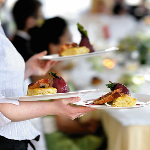 waiter serving food