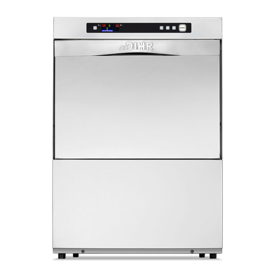Dihr 4 washing cycles. 
320mm glass/dish height. 
500x500 rack size.