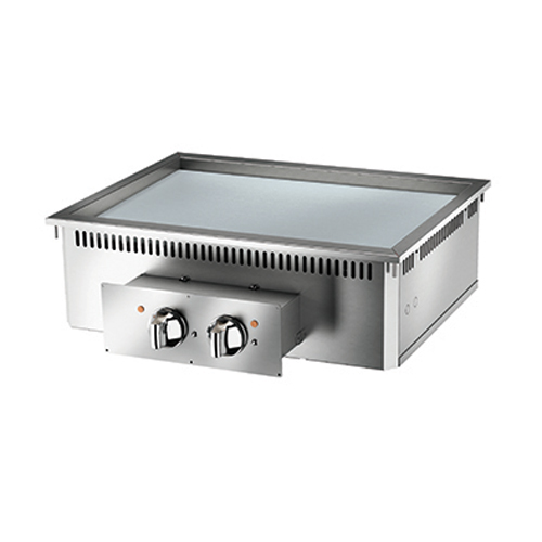 Baron baron 2 burner drop in electric fry top smooth chrome plate and thermostat control di7fte805