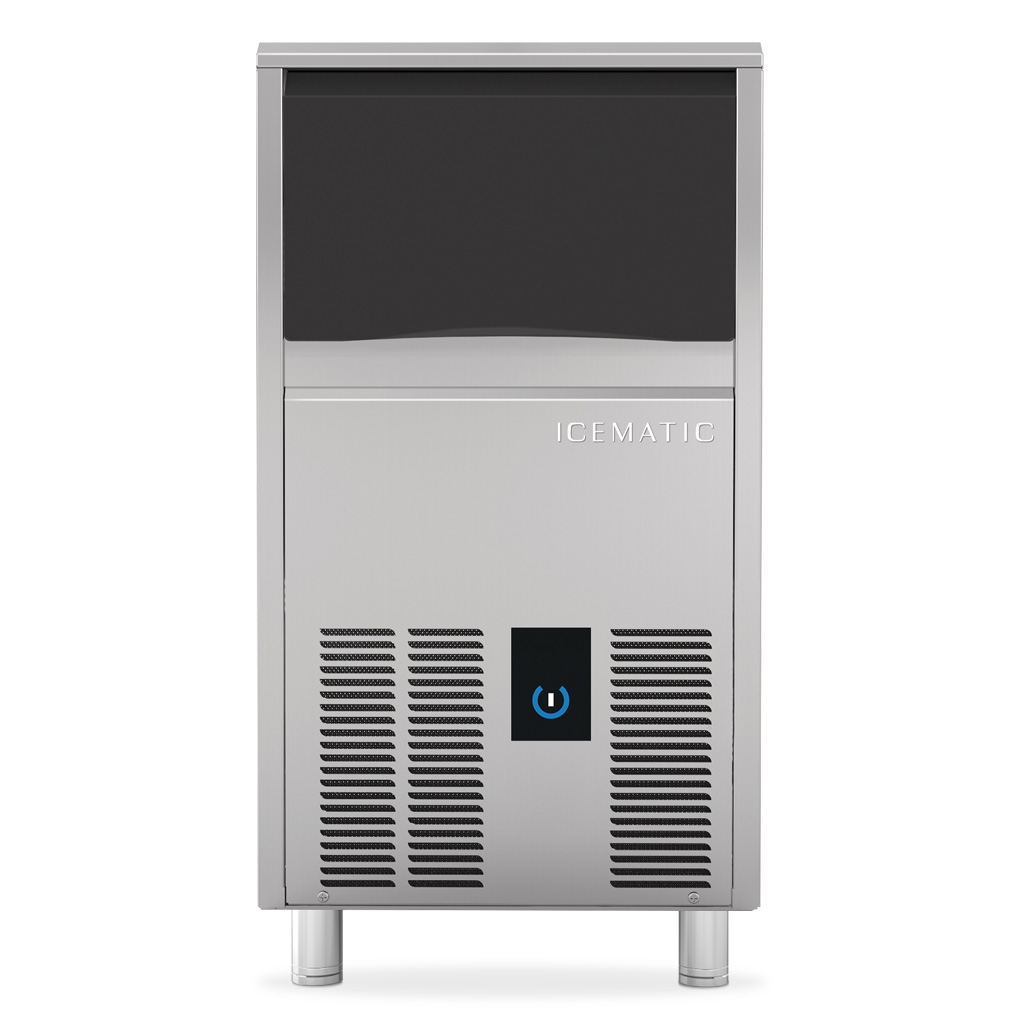 Icematic Self contained ice machine. 38kg production. 11.5kg storage bin.