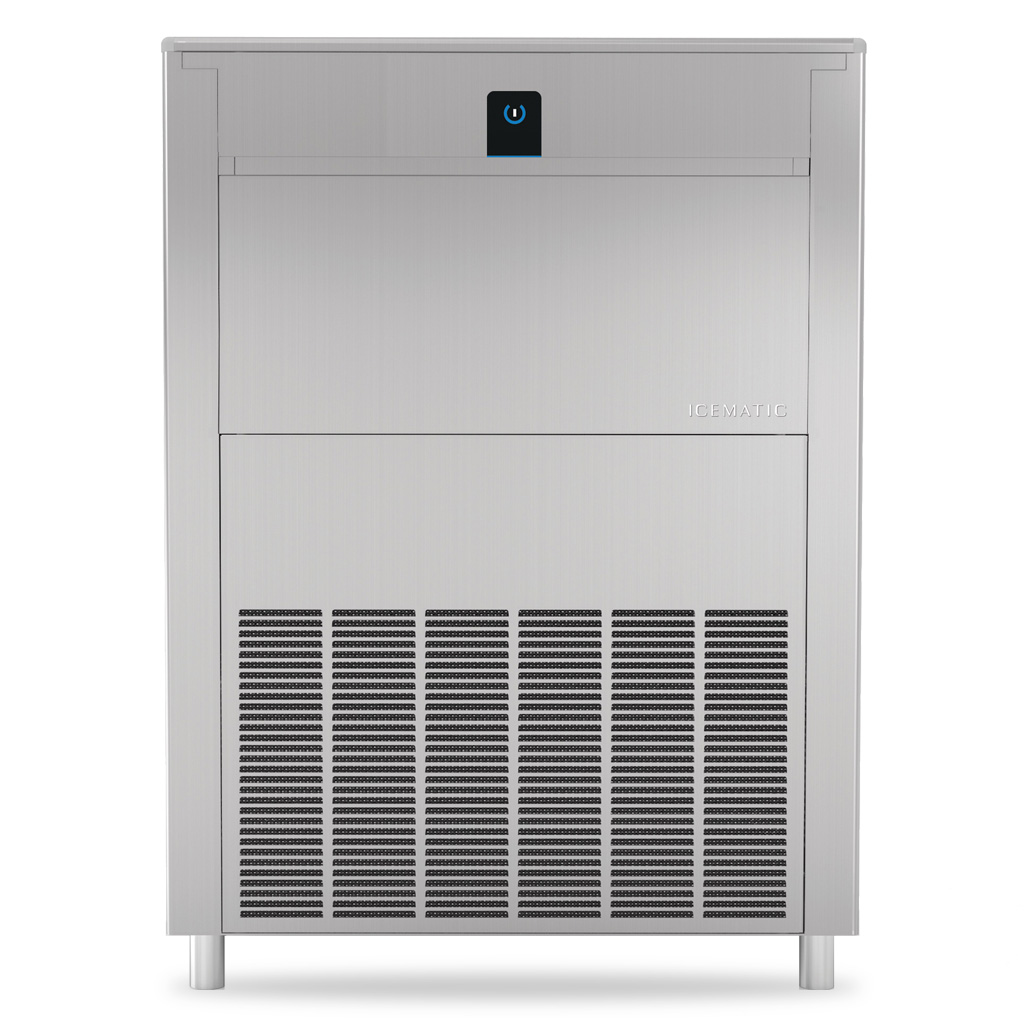 Icematic Self contained hollow ice machine. 150kg production. 67kg storage bin.