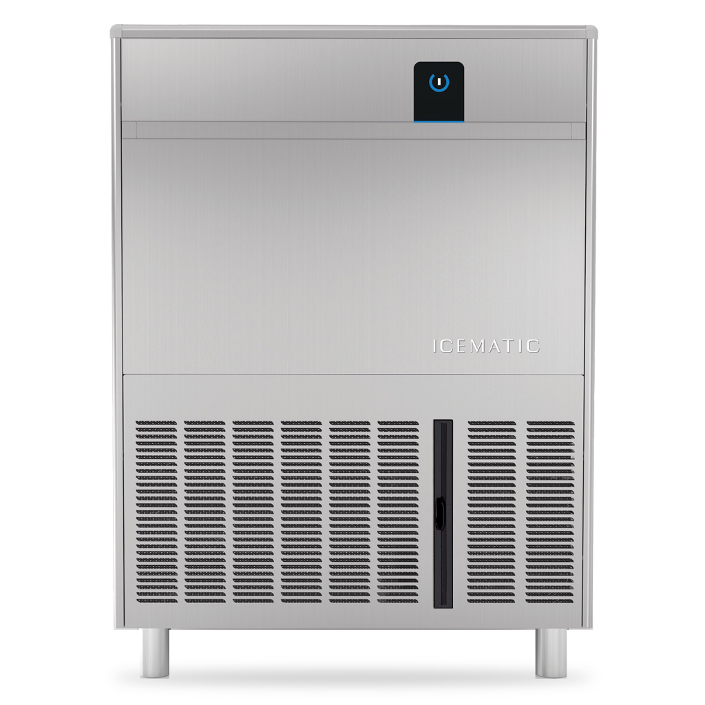 Icematic Self contained hollow ice machine. 75kg production. 36kg storage bin.