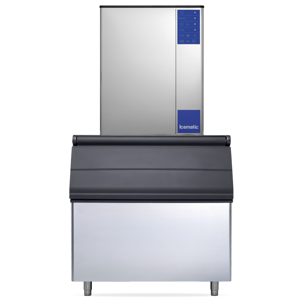 Icematic High production half dice ice machine. 400kg production. 6g cube.