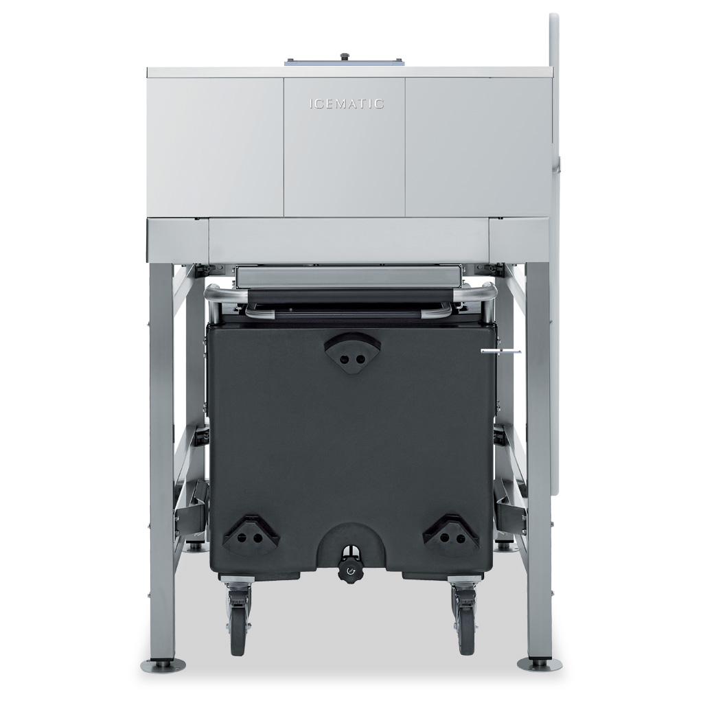 Icematic Ice transportation system. 210kg total storage bin.