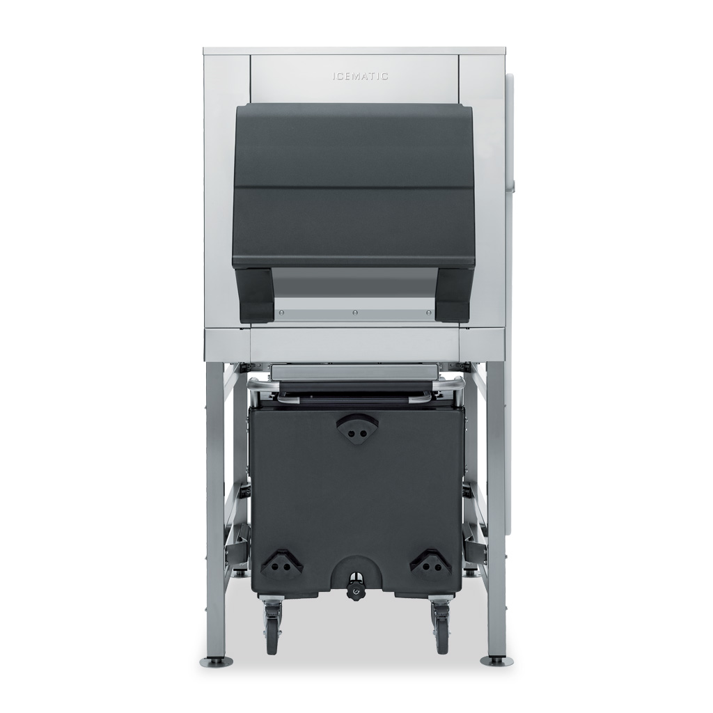 Icematic Ice transportation system. 391kg total storage bin.
