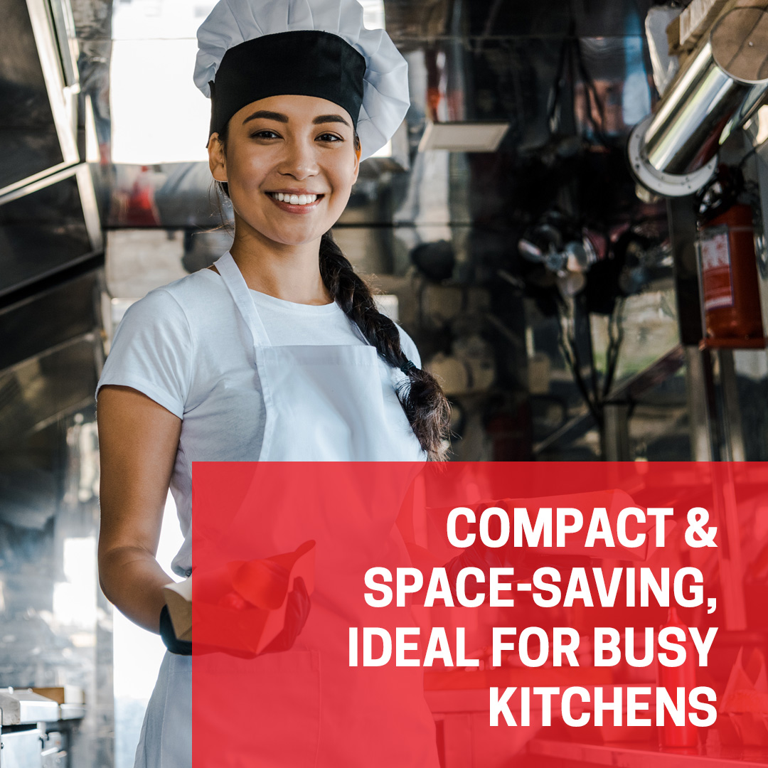 Compact and space saving, ideal for busy kitchens