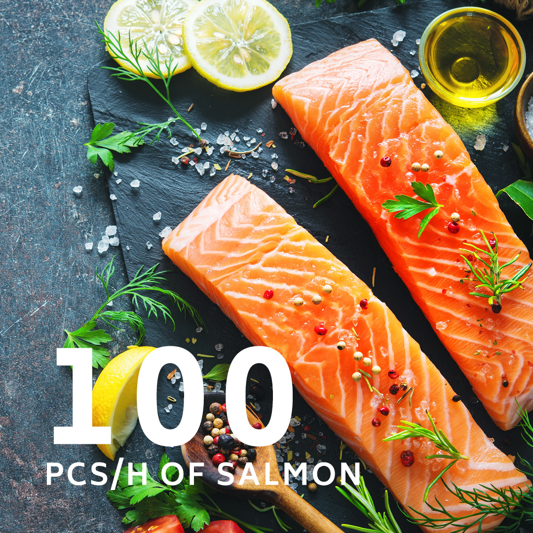 100 pcs/h of Salmon