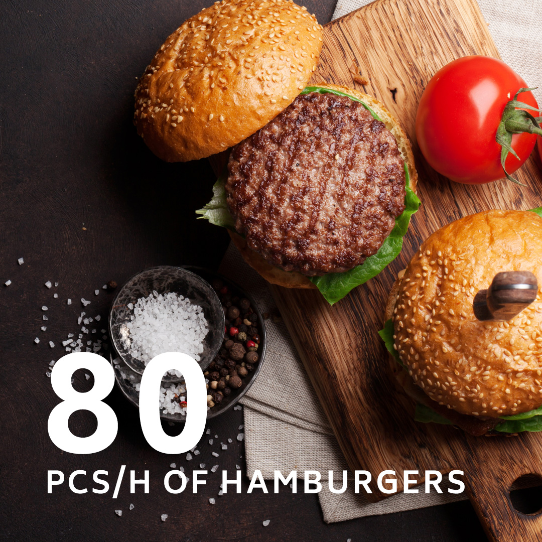 80 pcs/h of Hamburgers