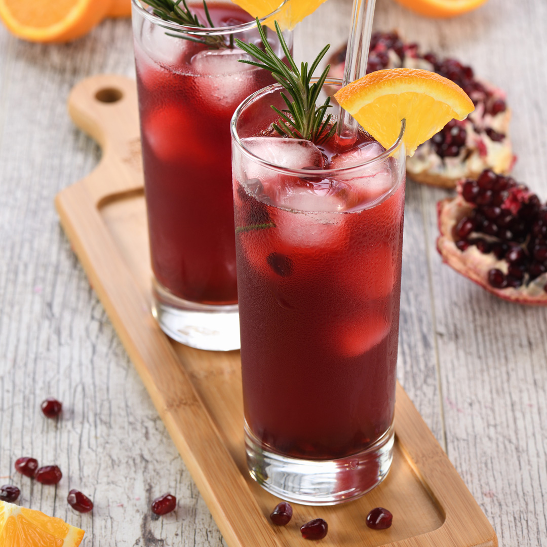 Iced Pomegranate Fizz
