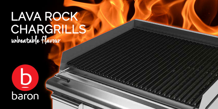 Baron commercial professional lava rock chargrills bbqs