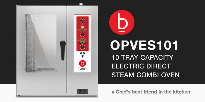 Baron Commercial Combi Ovens, 10 x 1/1GN tray capacity direct steam oven, Optimus S Series, Made In Italy