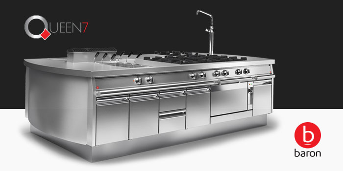 Baron Queen7 Commercial Cooking And Kitchen Equipment, 700mm Depth Available now, Made In Italy