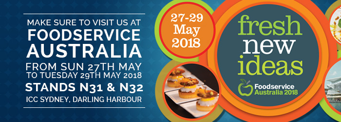 Visit us at Foodservice Australia 2018, stands N31 and N32 from Sunday 27th May through to Tuesday 29th May at the ICC Sydney Darling Harbour.