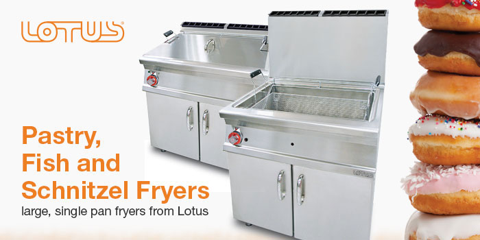 Lotus commercial pastry, fish and schnitzel fryers, made in italy