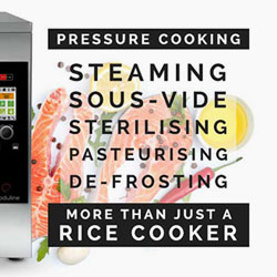 Electric pressure steamer with touch screen controls. Internal size - 3 x 1/1 GN.