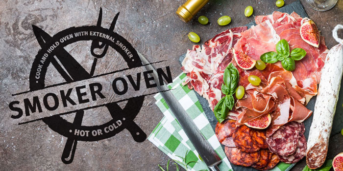 Hot or cold smoker ovens. 8 x 2/1 GN or 16 x 1/1 GN capacity. 55kg product capacity.