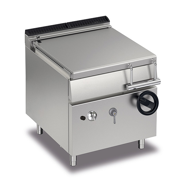 Baron 60L gas bratt pan with manual tilting.