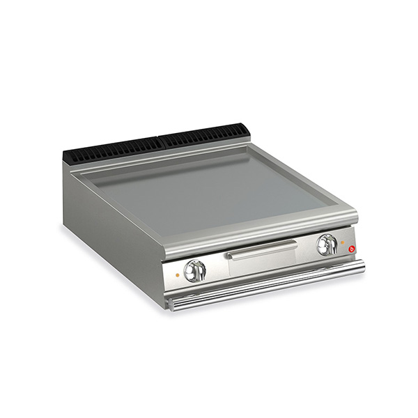 Baron baron 2 burner electric fry top smooth mild steel plate thermostat control q70ft e800
