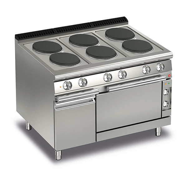 Baron 6 burner electric cook top with electric oven.