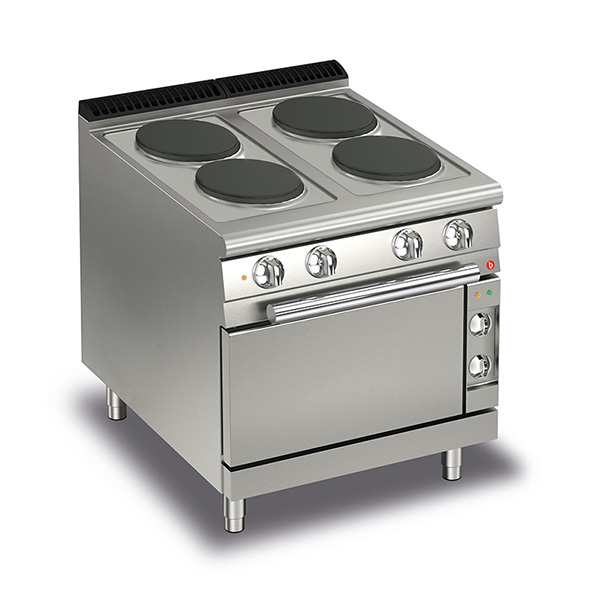 Baron 4 burner electric cook top with electric oven.