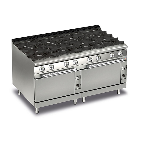 Baron 8 burner gas cook top with 2 gas ovens.