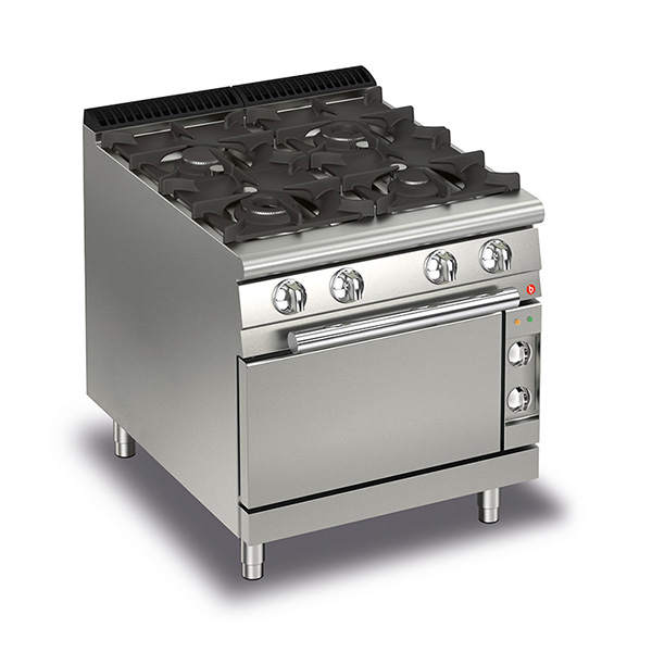 Baron 4 burner gas cook top with electric oven.