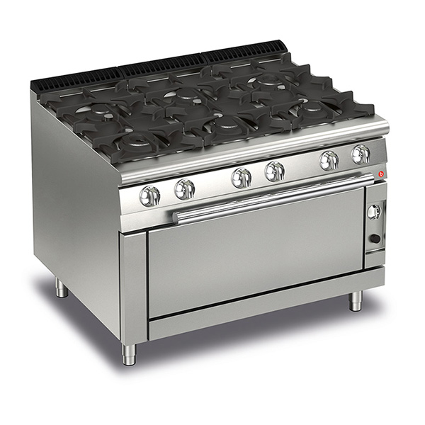 Baron 6 burner gas cook top with full length gas oven.