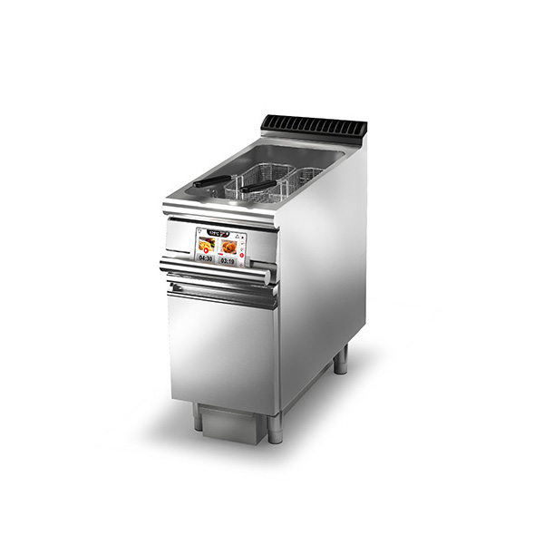 baron 23l single basin evo electric deep fryer incorporated oil filtering 90frev qe422f