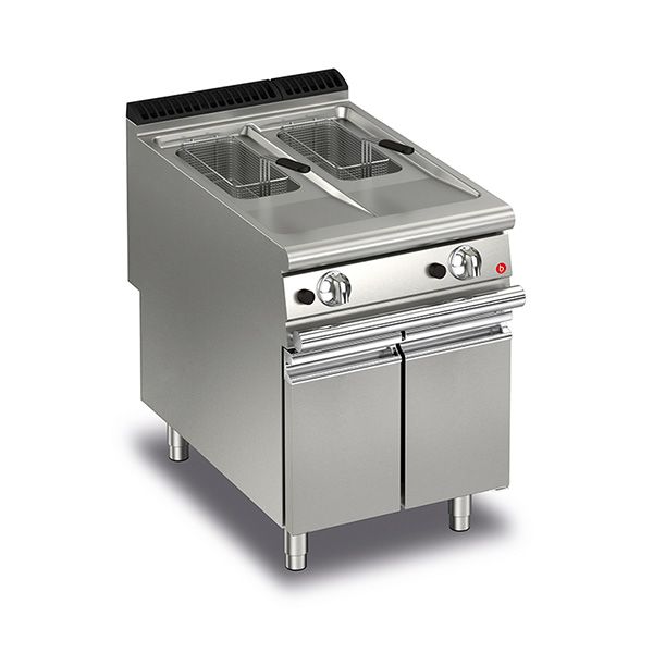 Baron 10+10L split pot gas deep fryer.