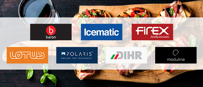 Icematic, Baron, Firex, Lotus, Dihr, Polaris, Moduline, Commercial Catering and Refrigeration equipment, Made in Italy.